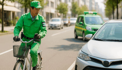 緑のおじさんは車でも駐禁取り締まりをしている？
